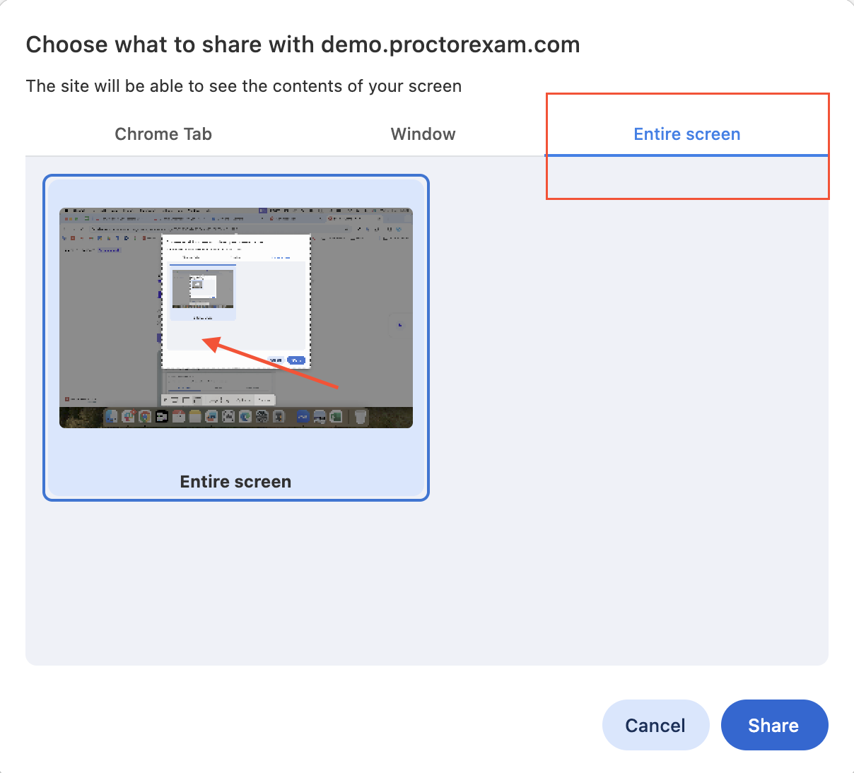 How to share your screen using Google Chrome – ProctorExam